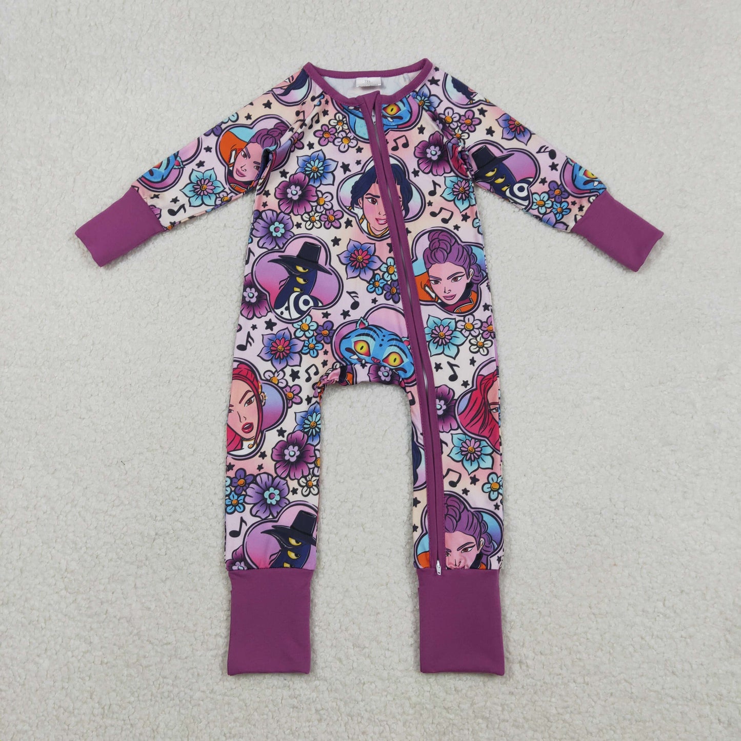11.24 RTS NO MOQ （In stock）LR2732 Baby Girls Winter Rompers Baby Girls Hunter Flowers Two Way Convertible Rompers