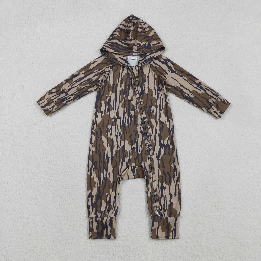 11.22 RTS Sibling Baby Boys Southern Camo Hoodie Two Way Zip Convertible Rompers