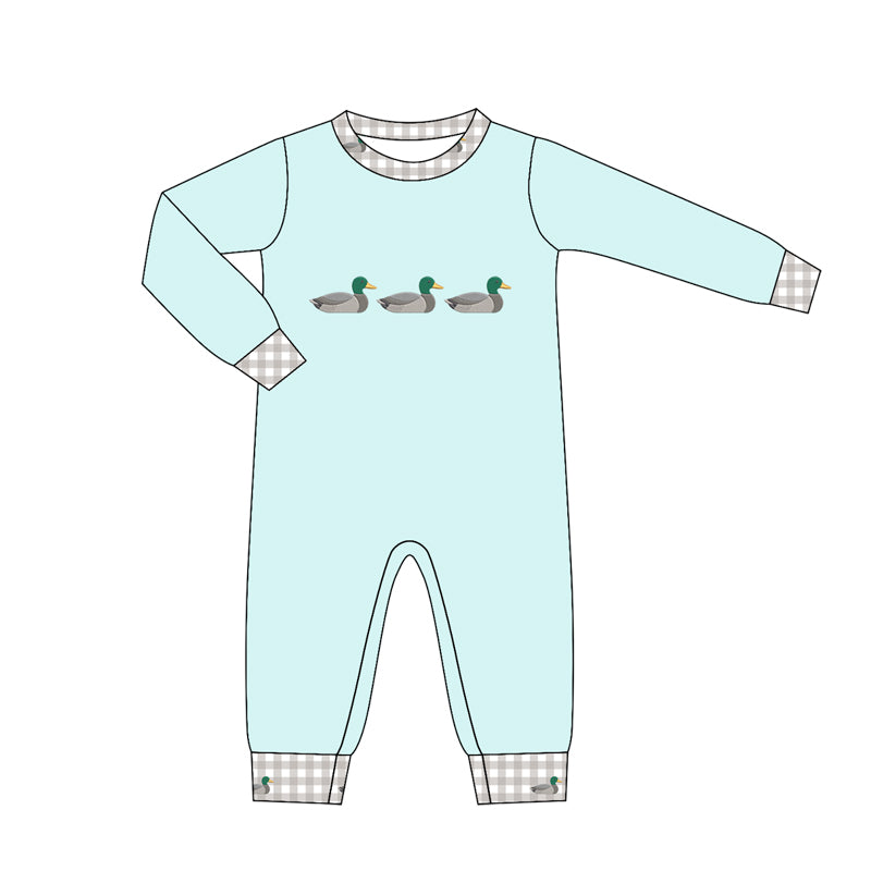 4.16 Pre Order No moq Baby Boys Long Sleeve Ducks Hunting Rompers