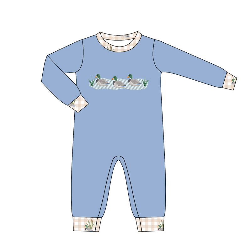 4.16 Pre Order No moq Baby Boys Long Sleeve Ducks Hunting Rompers