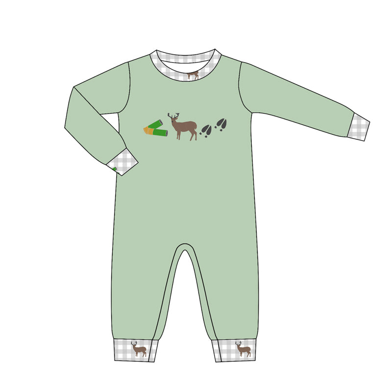 4.16 Pre Order No moq Baby Boys Long Sleeve Ducks Hunting Rompers