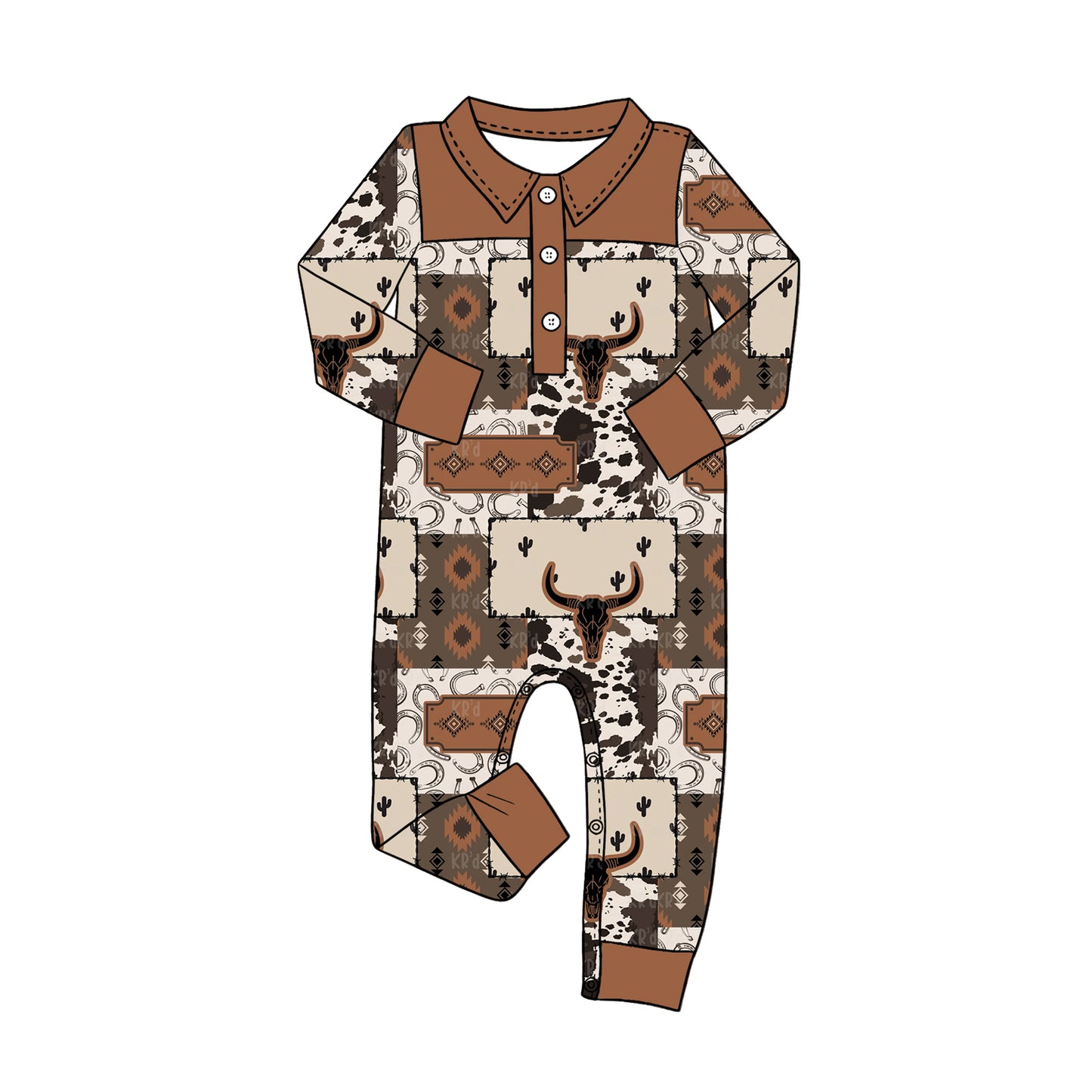 4.16 Pre Order No moq Baby Boys Long Sleeve Ducks Button Hunting Rompers