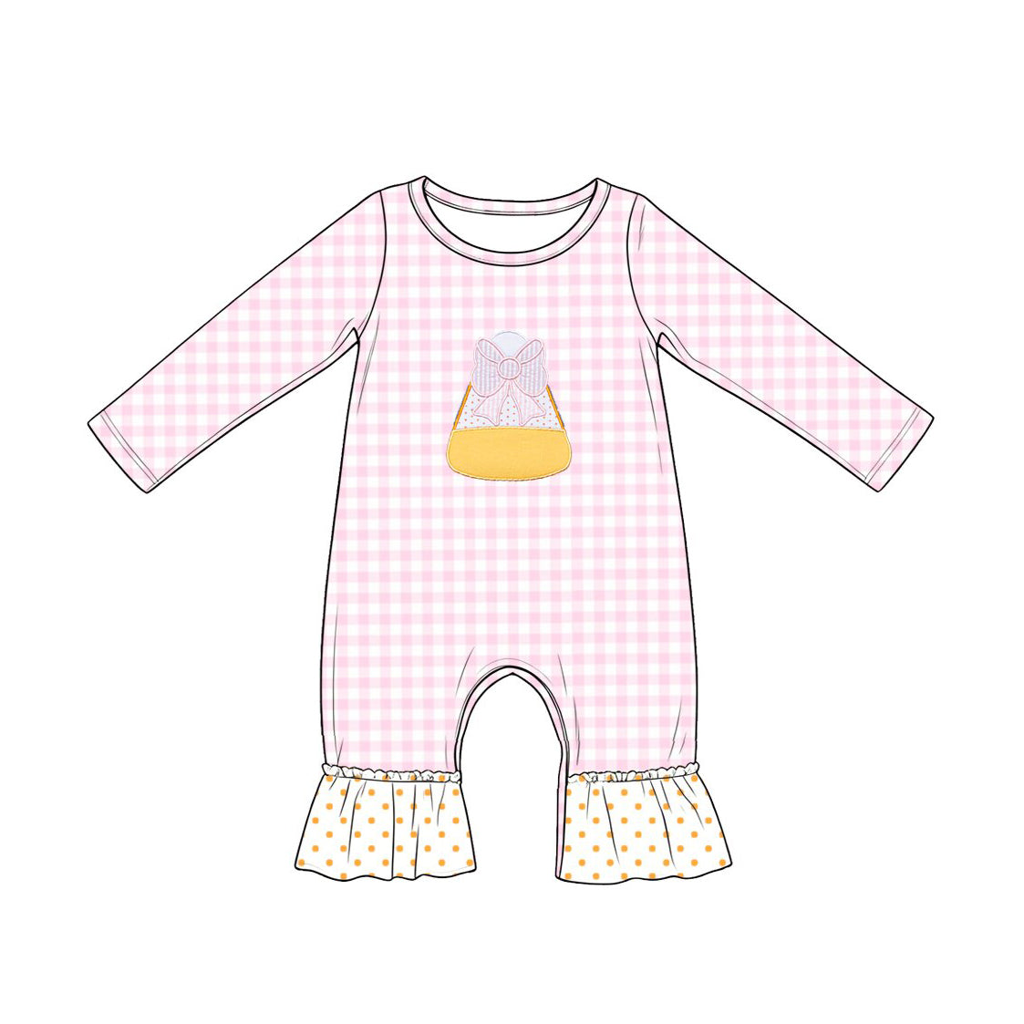 4.18 Pre order No Moq Baby Girls Pink Checked Candy Collar Tunic Leggings Halloween Clothes Sets
