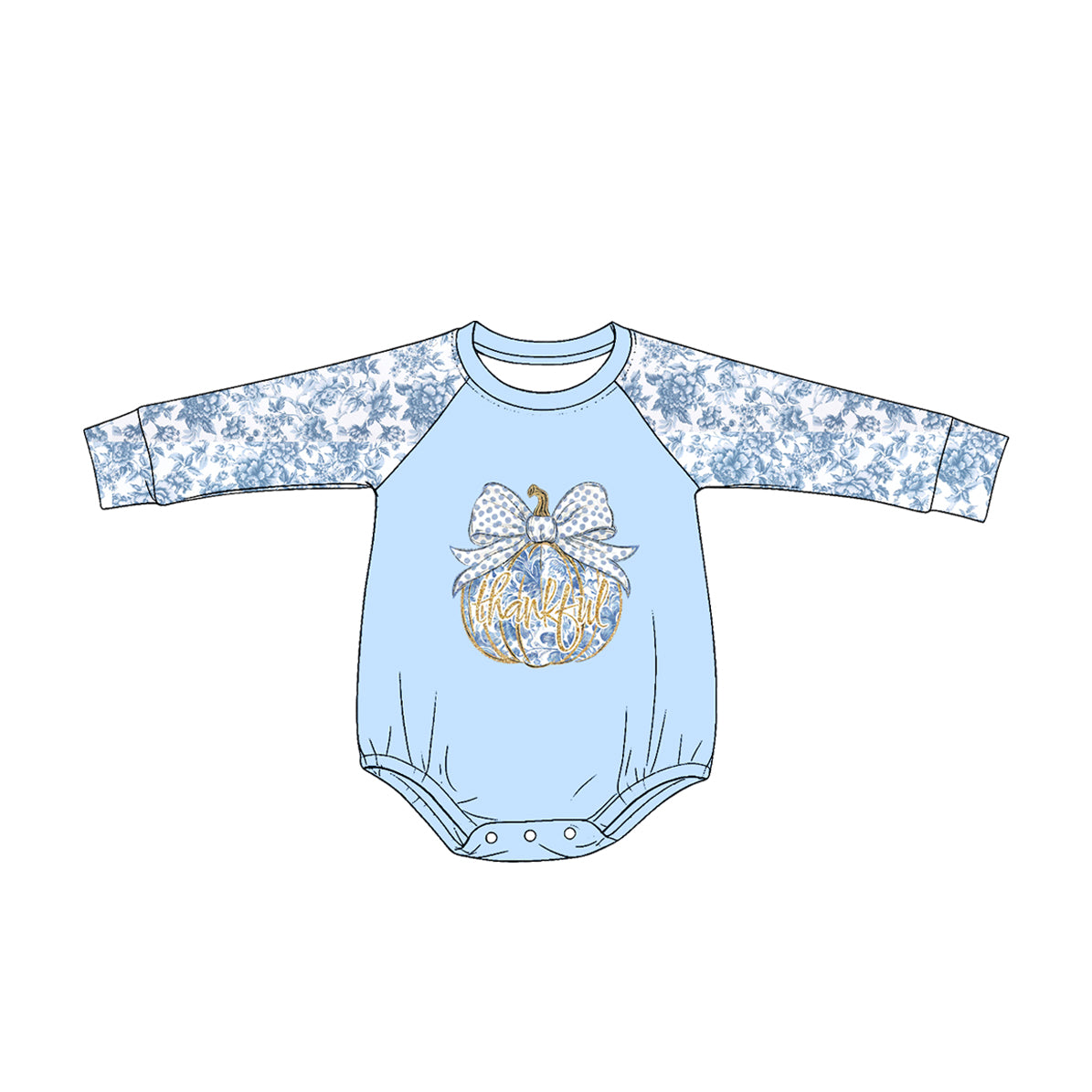 4.27 Pre Order No moq Baby Girls Long Sleeve Bows Pumpkins Fall Rompers