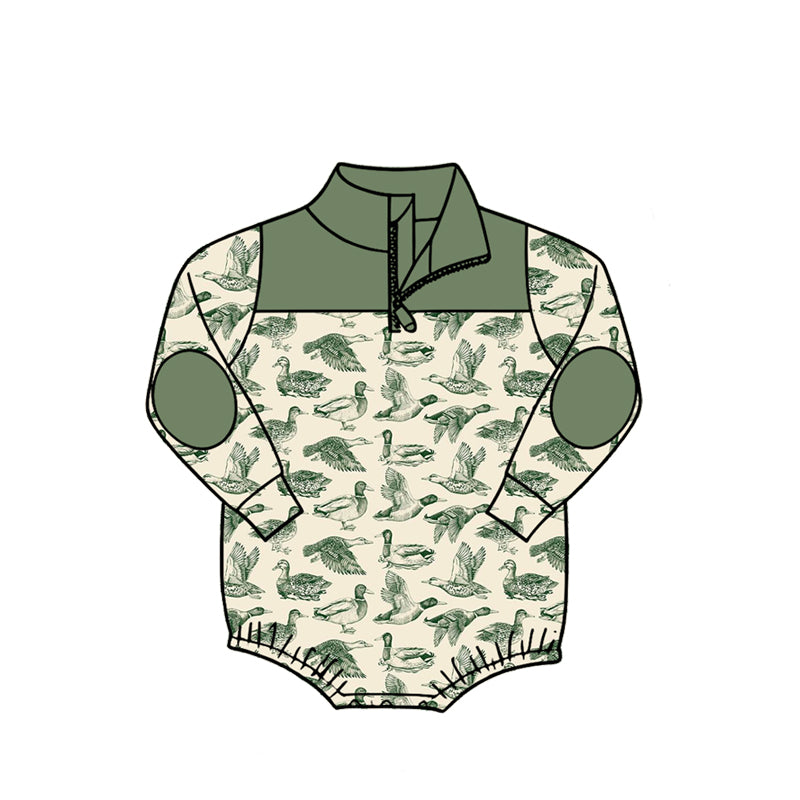 4.27 Pre Order No moq Baby Boys Long Sleeve Camo Zipper Rompers