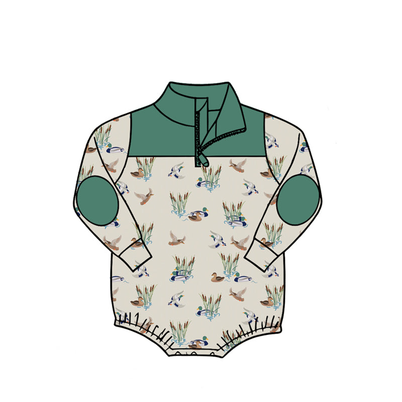 4.27 Pre Order No moq Baby Boys Long Sleeve Camo Zipper Rompers