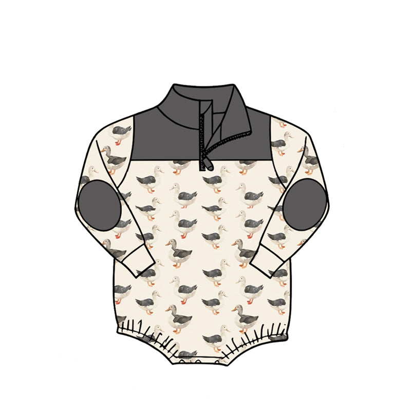 4.27 Pre Order No moq Baby Boys Long Sleeve Camo Zipper Rompers