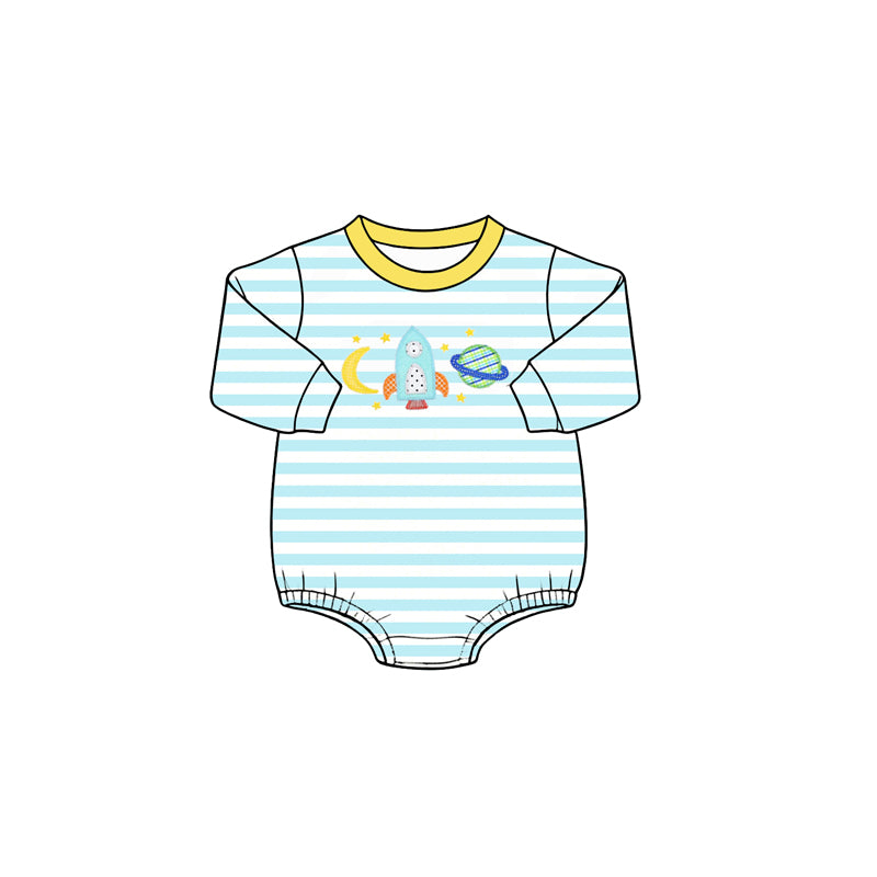 4.28 Pre order No Moq Casual Blue Striped Long Sleeve Top Pants And Matching Romper
