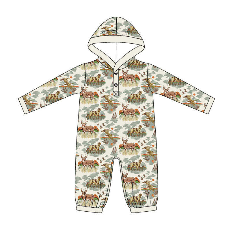 5.11 Pre Order No moq Baby Boys Long Sleeve Plaid Button Hunting Rompers