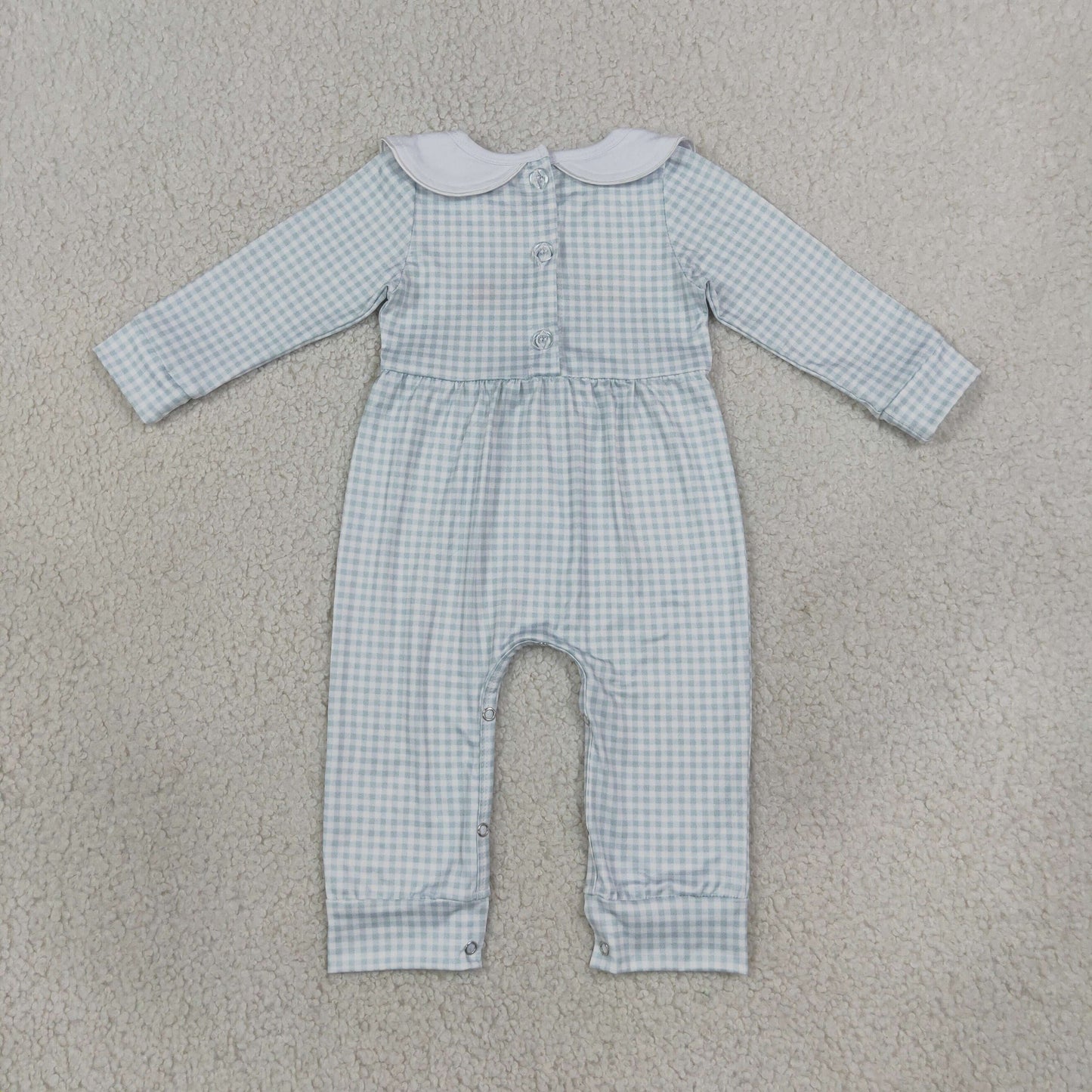 RTS NO MOQ （In stock）milk silk LR3105 Embroidery Baby Boys Turkey Pumpkins Thanksgiving Rompers