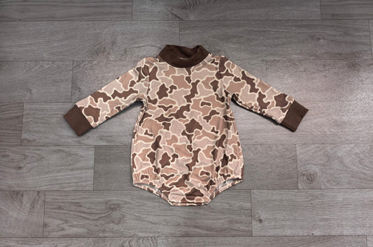LR3263 Sample No Moq milk silk Baby Boys Long Sleeve Khaki Camo Rompers
