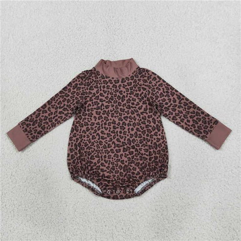 RTS NO MOQ Sibling yoga fabric Adult To Match Kids High Neck Camo Print Mock Neck Top Long Sleeve Romper（副本）