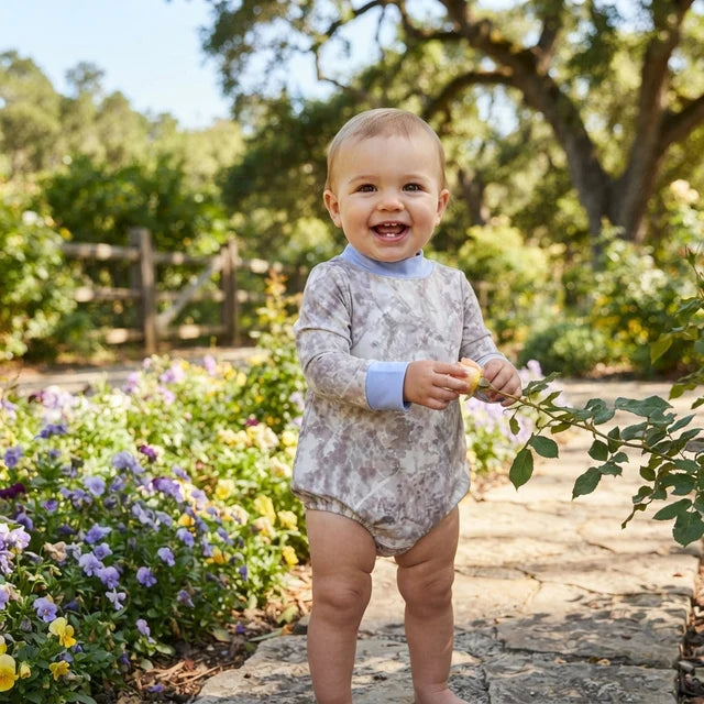 RTS NO MOQ （In stock） LR3307 yoga fabric Baby Boys Long Sleeve Southern Khaki Camo Rompers