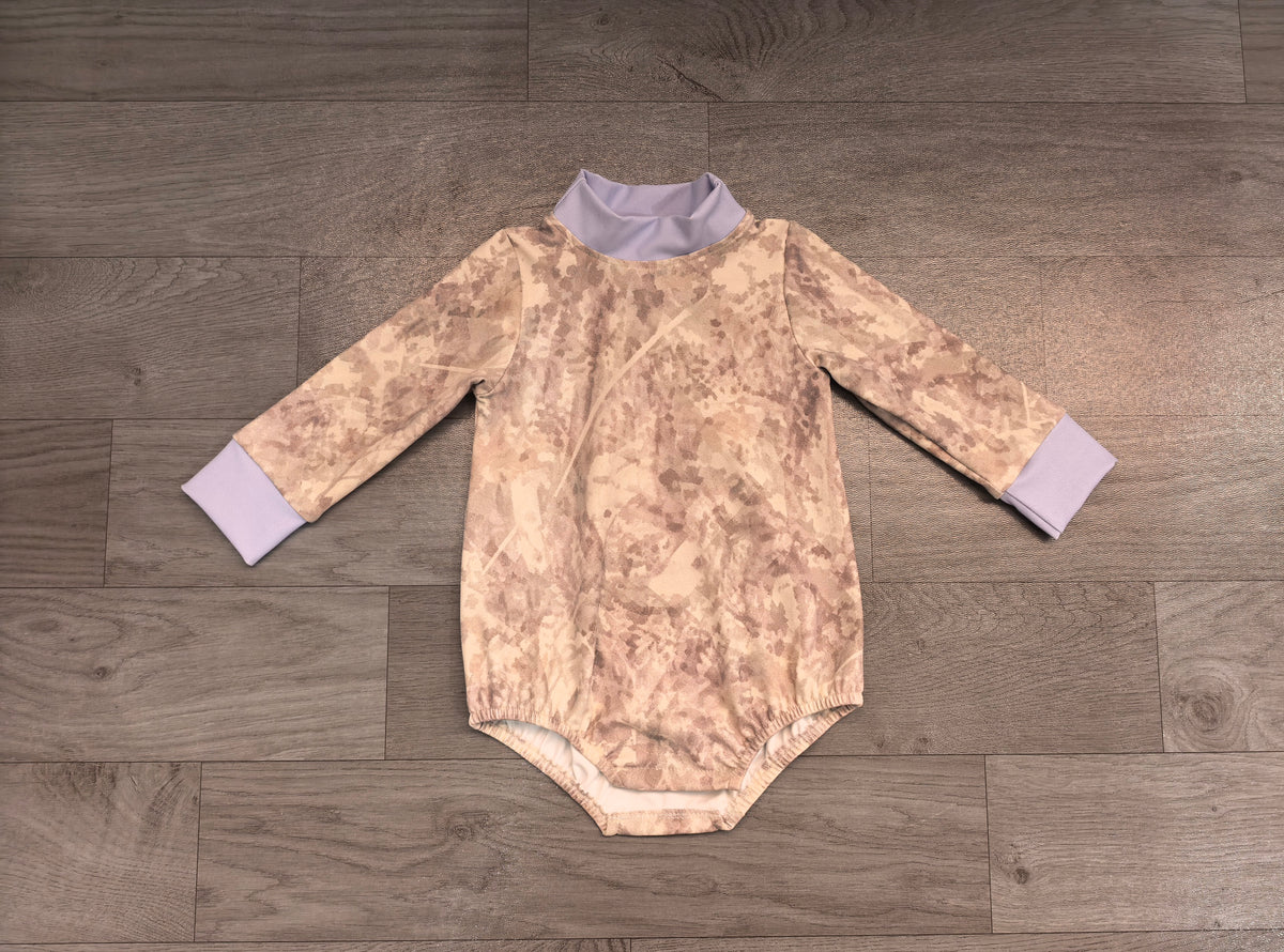 LR3307 Sample No Moq yoga fabric Baby Boys Long Sleeve Southern Khaki Camo Rompers