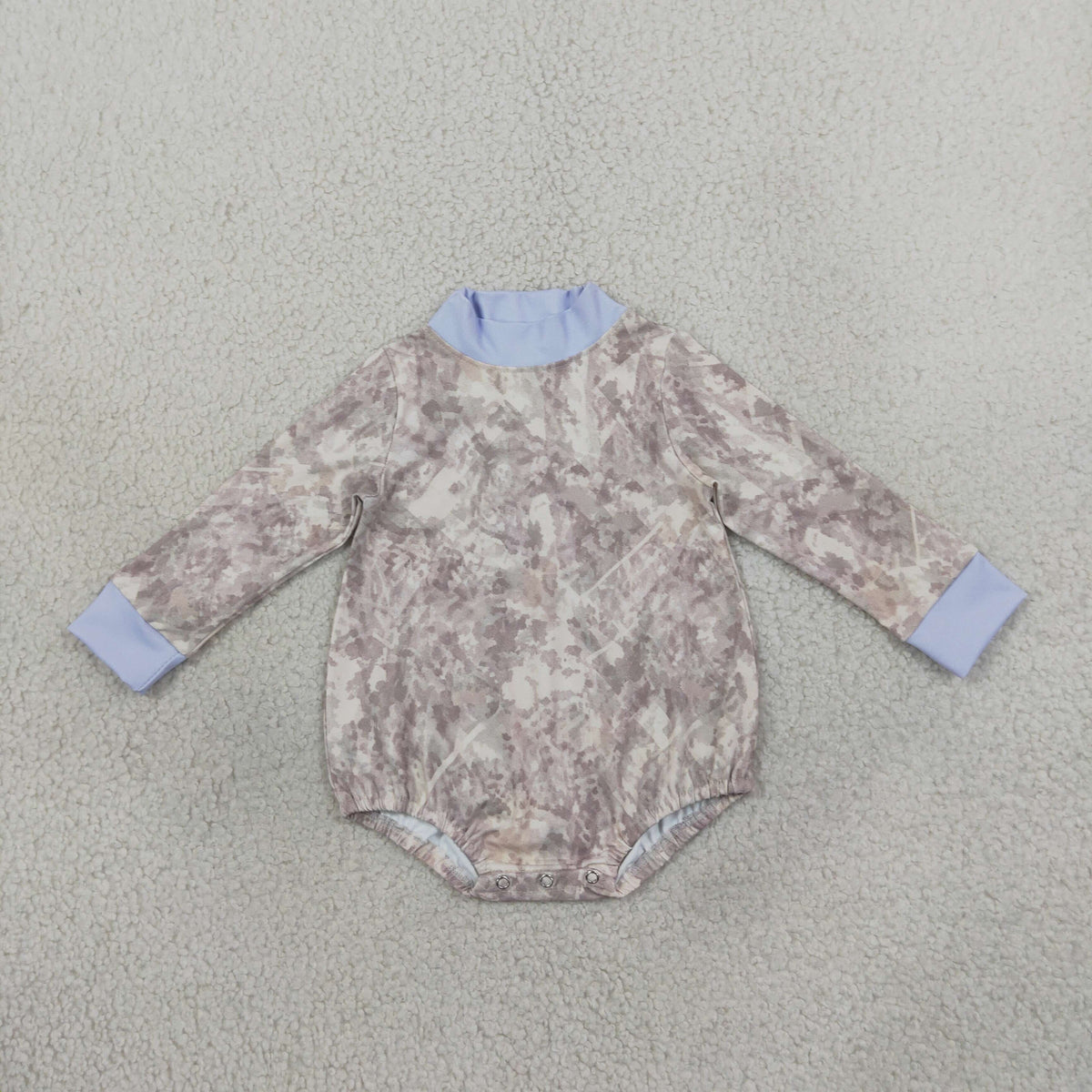RTS NO MOQ （In stock） LR3307 yoga fabric Baby Boys Long Sleeve Southern Khaki Camo Rompers
