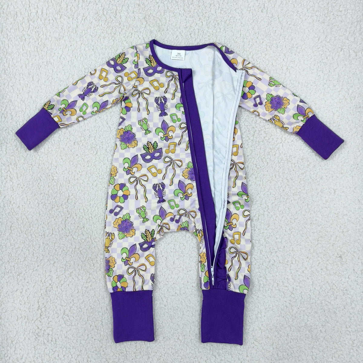 RTS NO MOQ （In stock）milk silk LR3335 Baby Girls Holiday Print Two Way Ruffle Zip Convertible Rompers