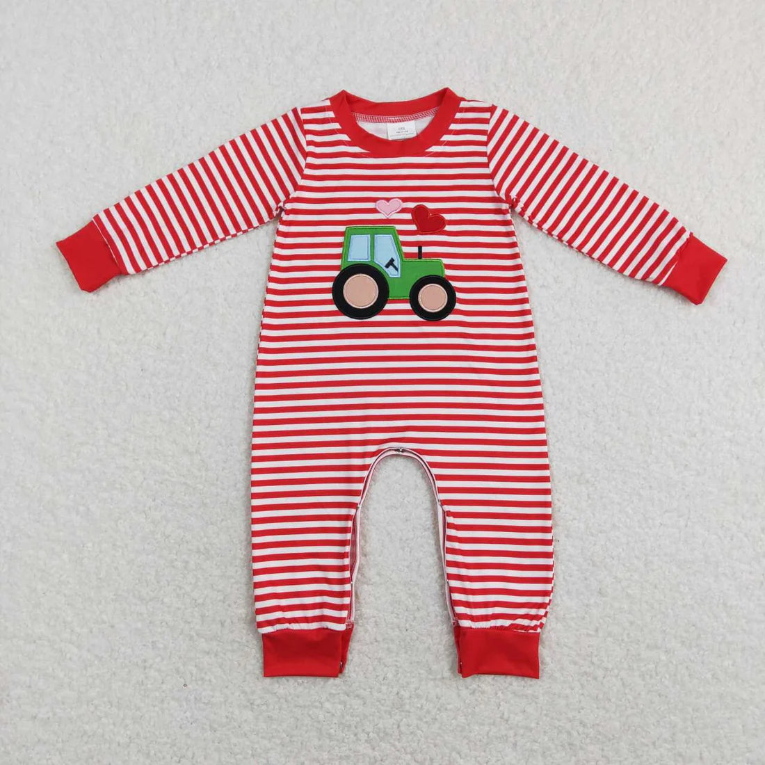 1.17 RTS Sibling Baby Boys Girls Valentines Tractor Hearts Rompers Pajamas Clothes Sets