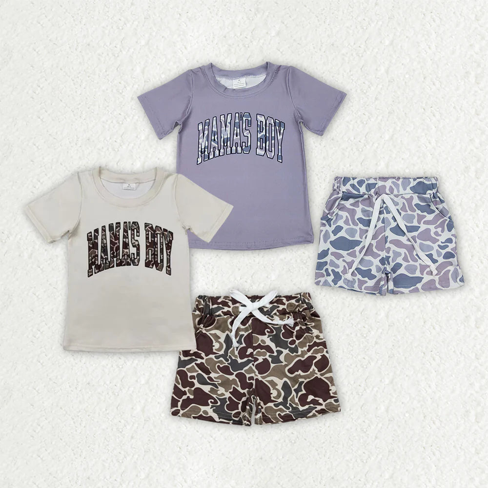 12.5 RTS Sibling Baby Boys Mama's Boy Tops Camouflage Shorts Outfits