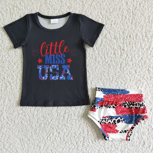 NC0007  Kids girls clothes short sleeves top with briefs set-promotion  2024.5.25 $5.5