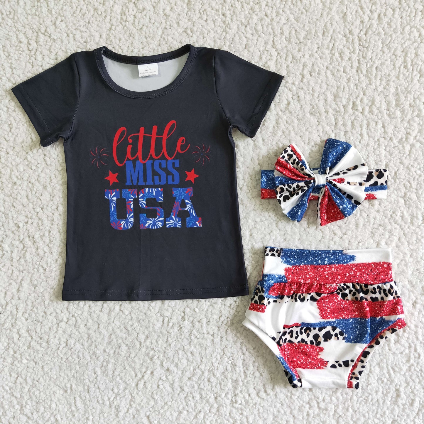 NC0007  Kids girls clothes short sleeves top with briefs set-promotion  2024.5.25 $5.5