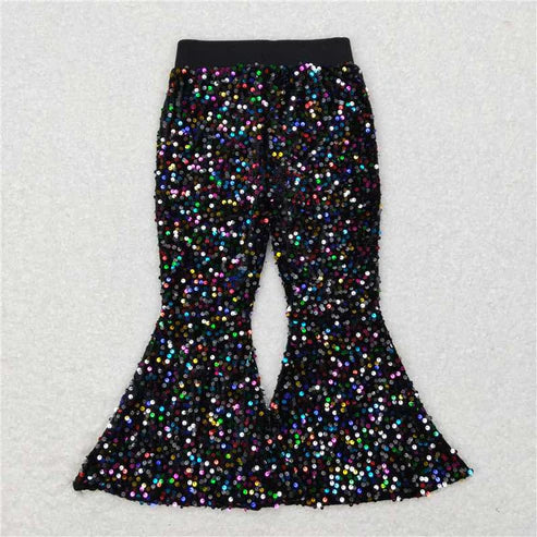 11.6 RTS Sibling Baby Girls Party Birthday Sequin Sparkle Flare Bell Bottom Pants