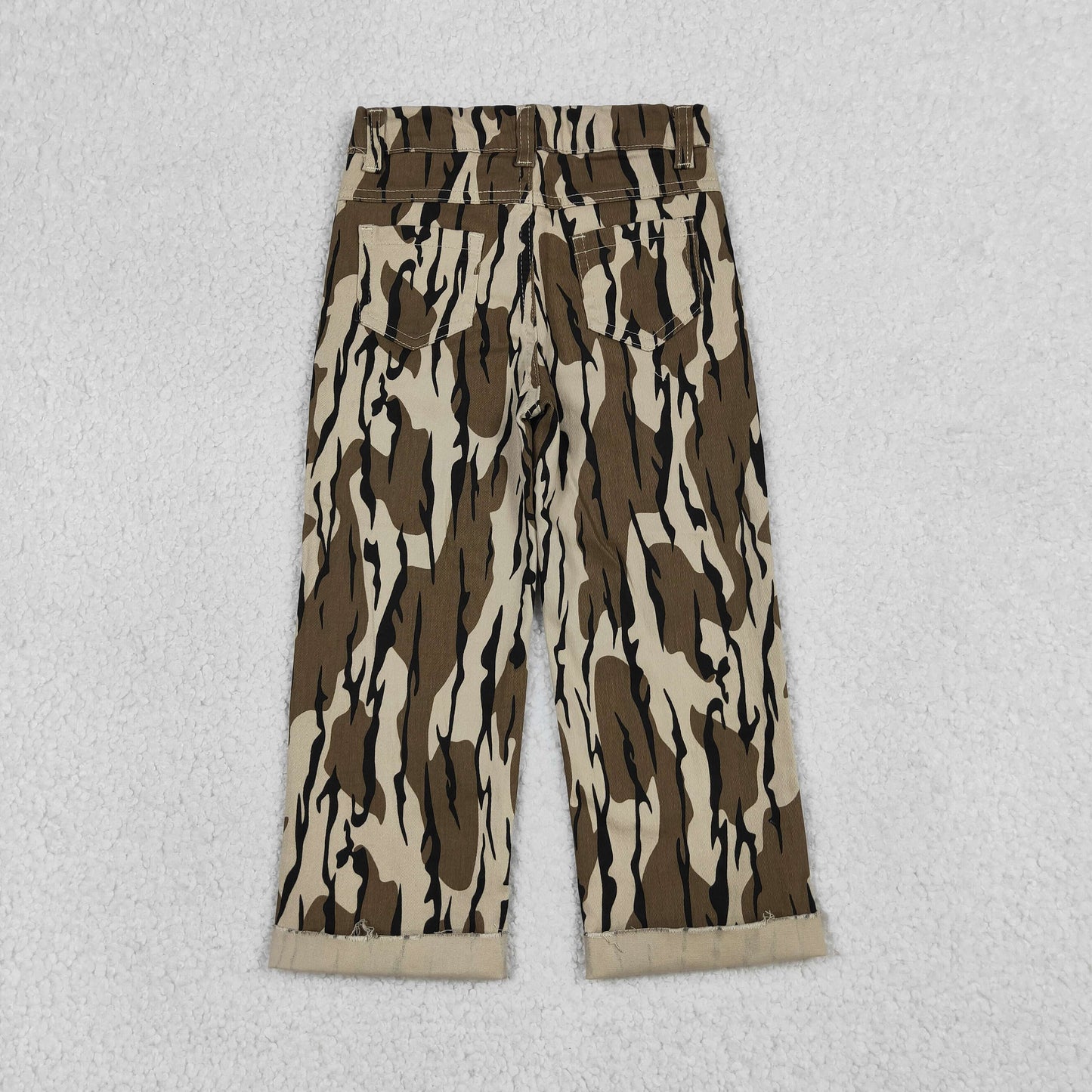 4.10 P0373 RTS NO MOQ （In stock ）Baby Boys Southern Olive Camo Tree Branches Denim Pants Jeans