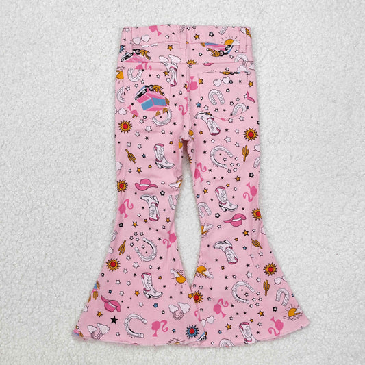 P0407Pink cactus rainbow party girls jeans