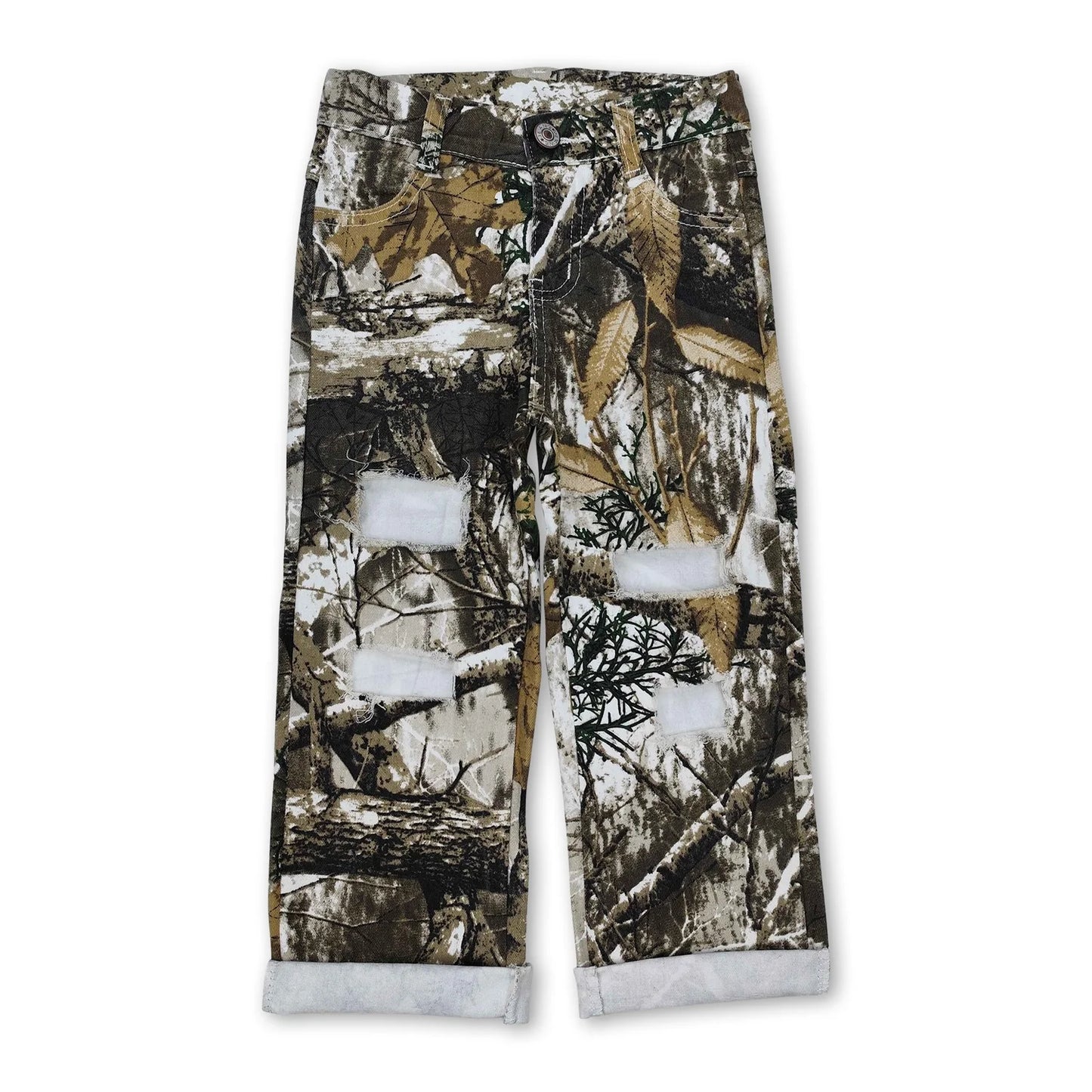 12.3 RTS Sibling Baby Boys Girls Camouflage Hunting Season Denim Jeans Pants