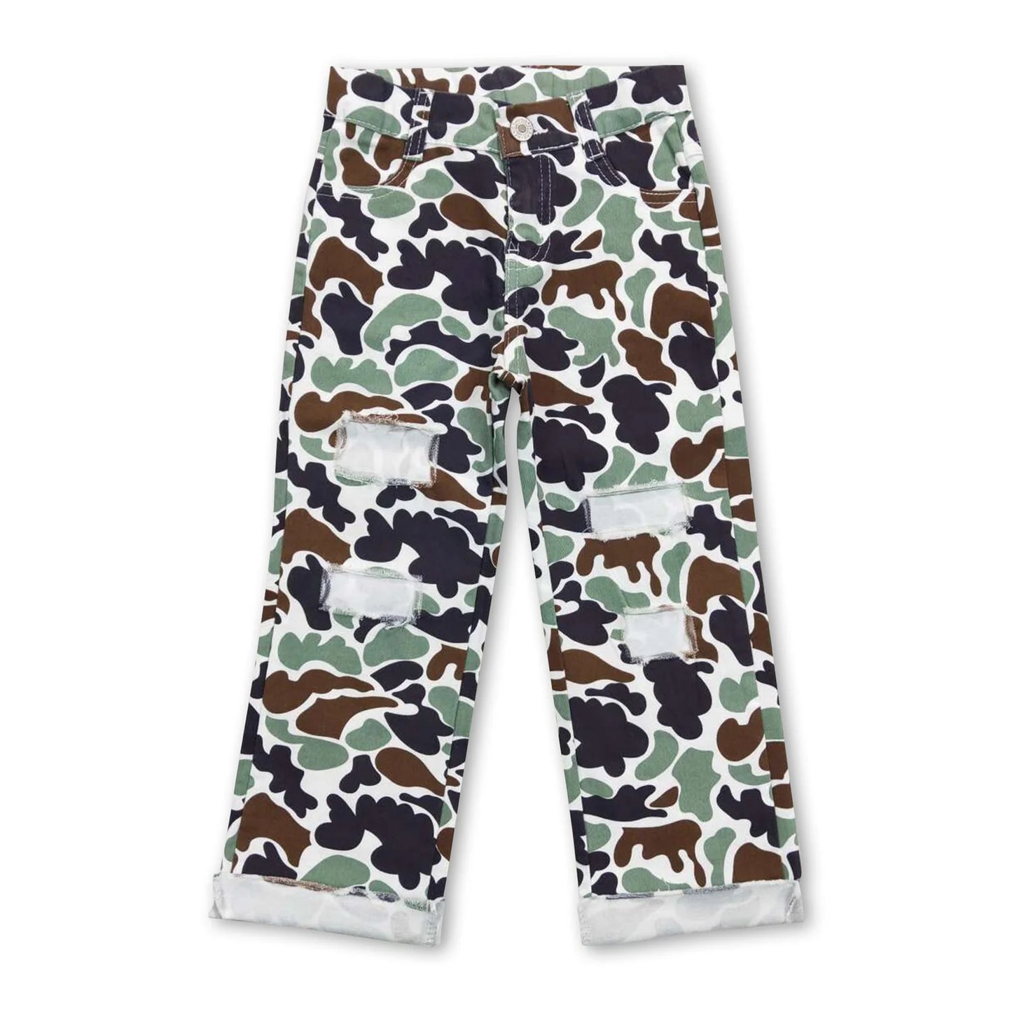 12.3 RTS Sibling Baby Boys Girls Camouflage Hunting Season Denim Jeans Pants