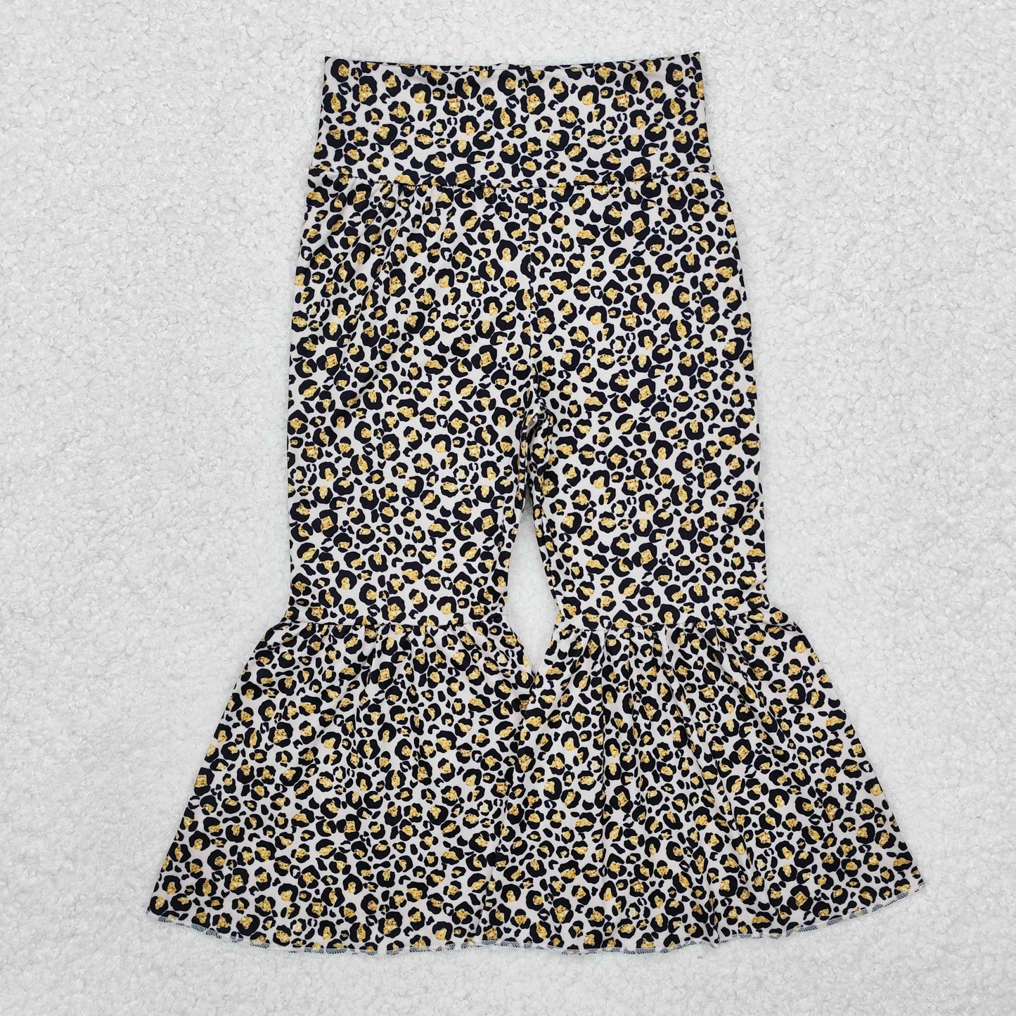 RTS P0460 Baby Girls Leopard High Waistband Bell Bottom Pants