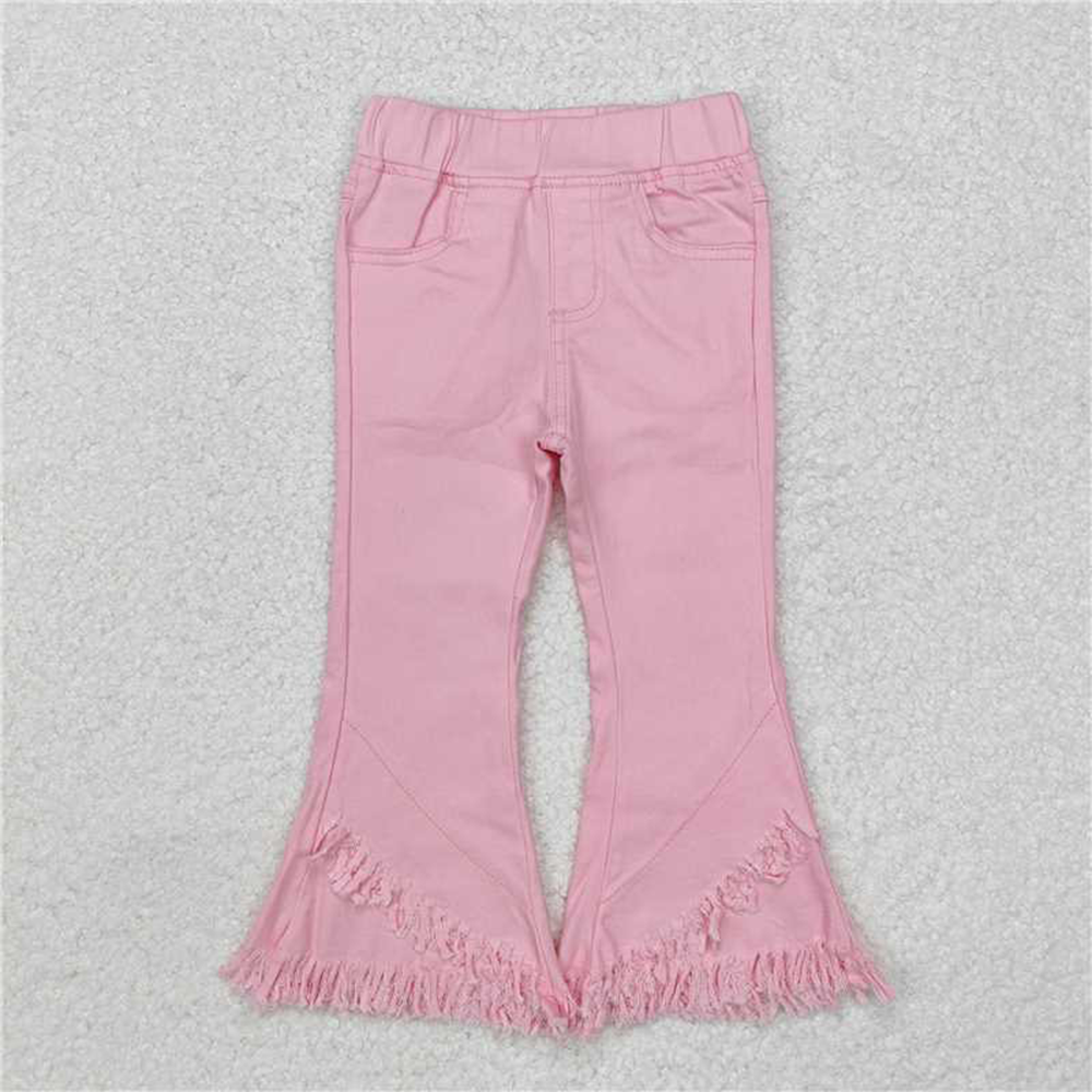 P0463 New Rts No Moq 8-9 Days By Air Arrived it Pink pockets tassels kids girls jeans