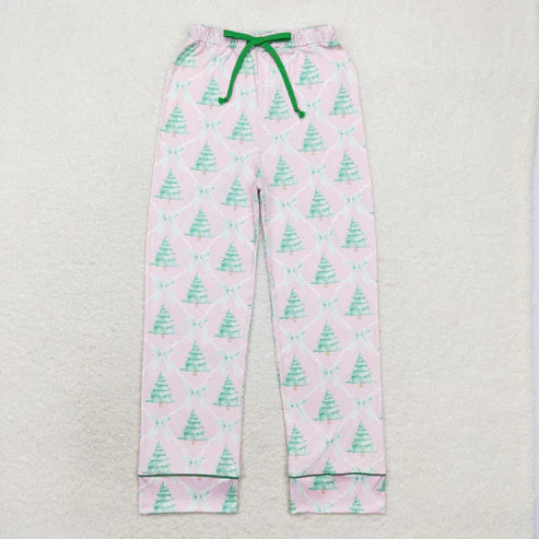 9.20 RTS Sibling Adult Men Women Trees Cows Checked Christmas Pajamas Flare Pants