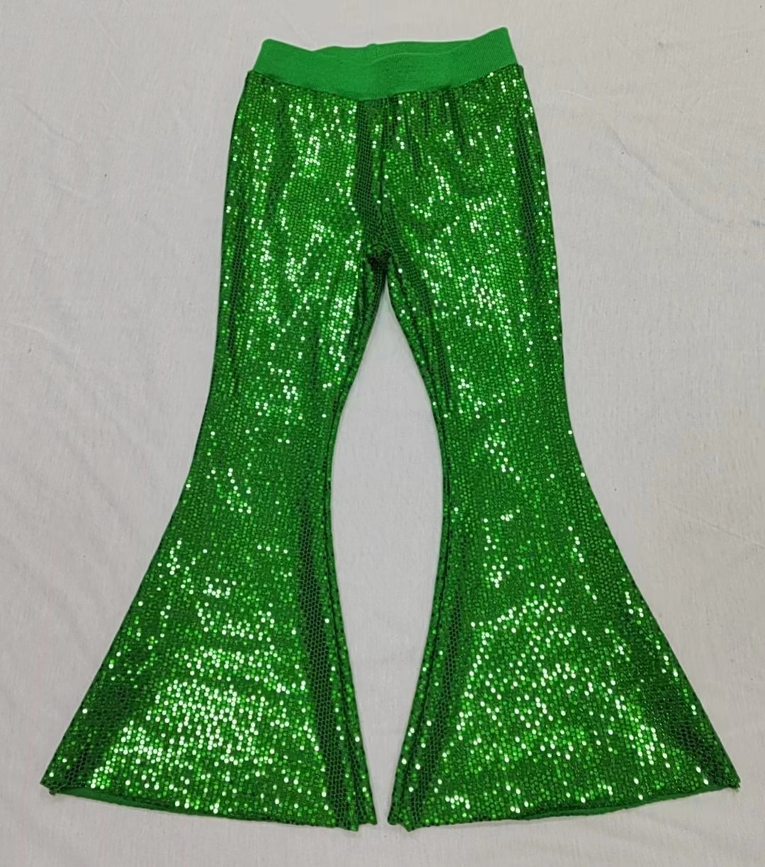 P0498  Pre-order green sequined jeans