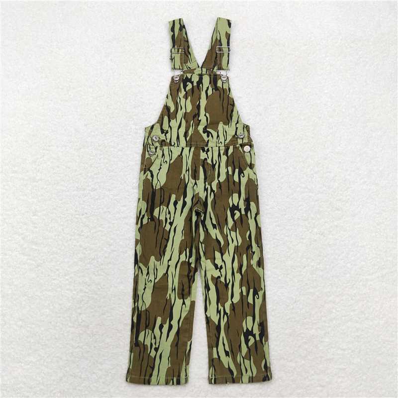 4.30 P0534 RTS NO MOQ Bottomland camo hunting denim kids boy overalls
