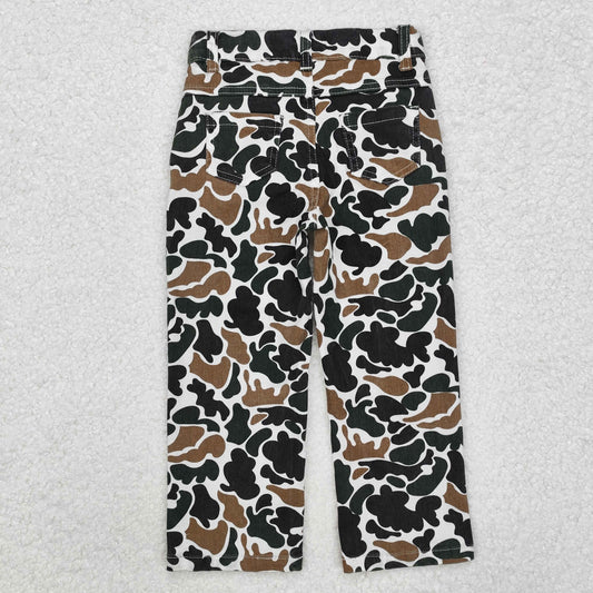 P0594Brown camo hunting kids boys denim pants