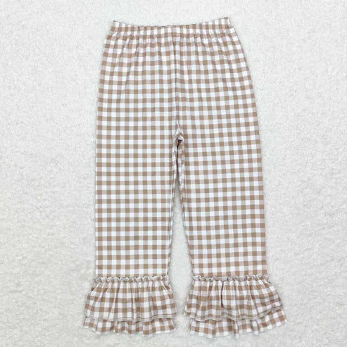 11.3 RTS Sibling Baby Girls Spring Fall Ruffle Leggings Bell Bottom Pants