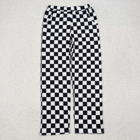 9.20 RTS Sibling Adult Women Cartoon Dogs Hearts Checked Valentine Pajamas Flare Pants