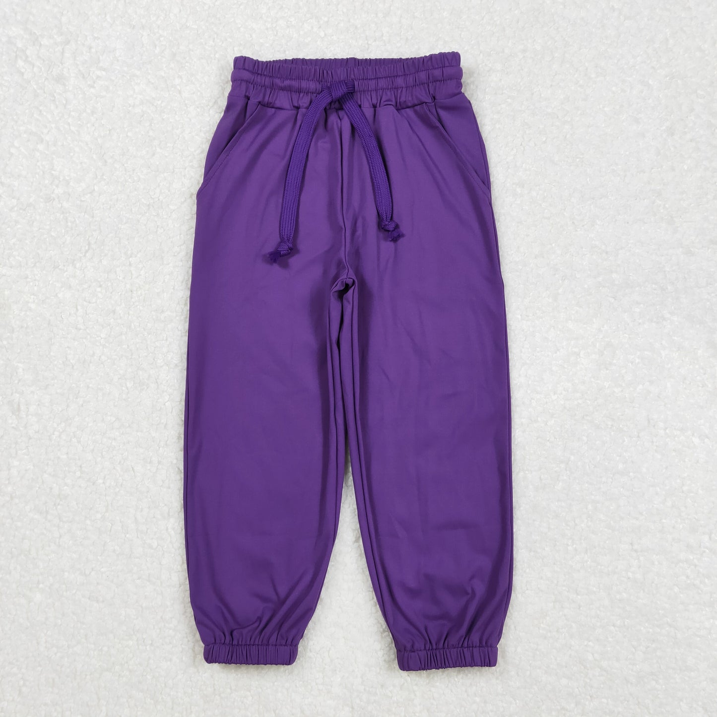 P0670Cute Purple Elastic Pockets Yoga Pants for Baby Girls