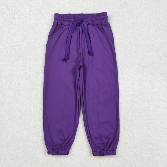 P0670Cute Purple Elastic Pockets Yoga Pants for Baby Girls