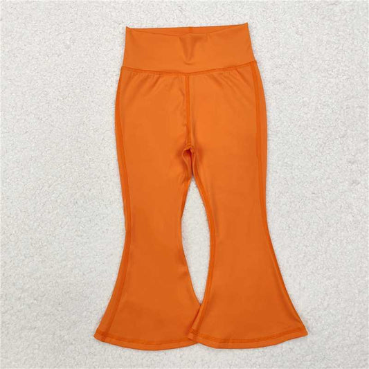 P0684 Orange baby girls yoga flare pants