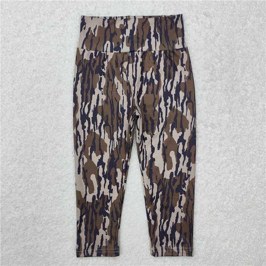 P0689Bottomland camo high waist baby girls yoga leggings
