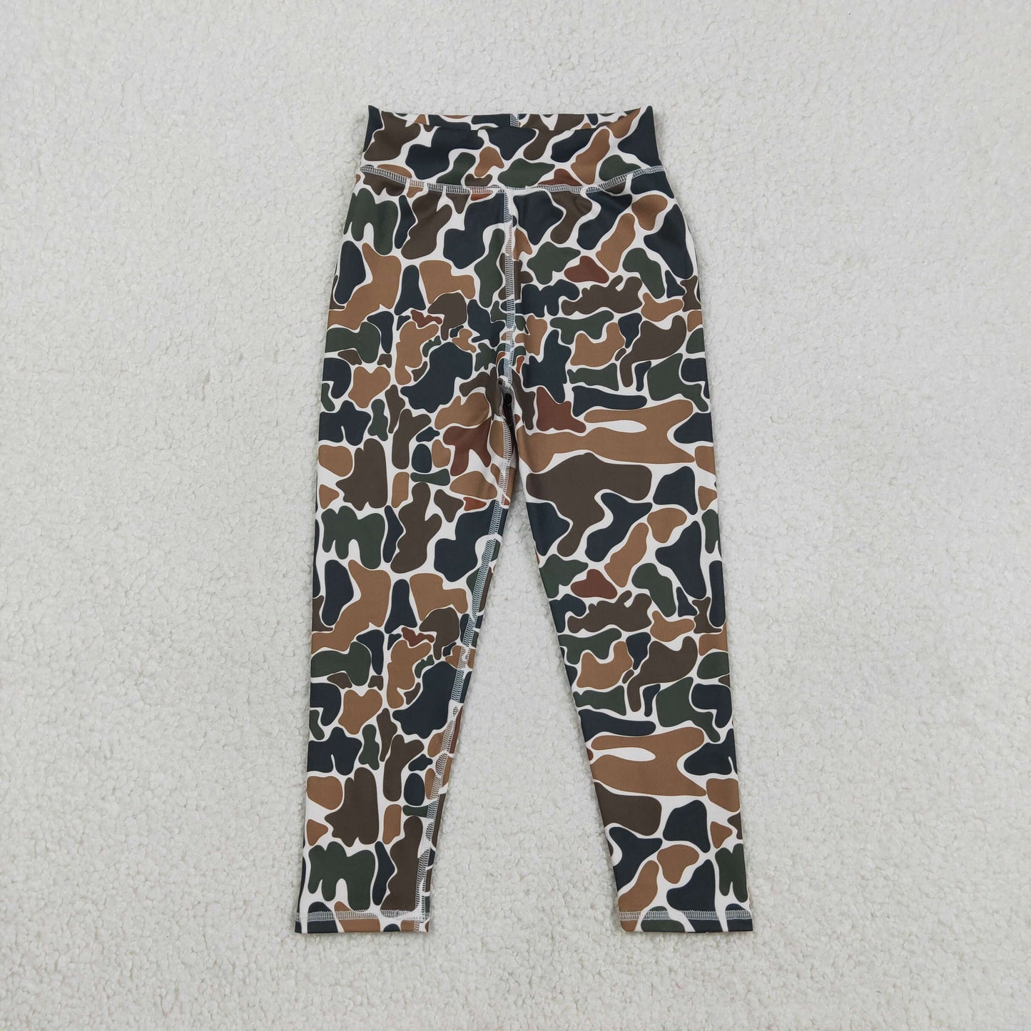 3.12 RTS NO MOQ （In stock）P0690 Kids Fashion Clothes Baby Girls Dark Brown Camo Yoga Active Legging Pants Bottom