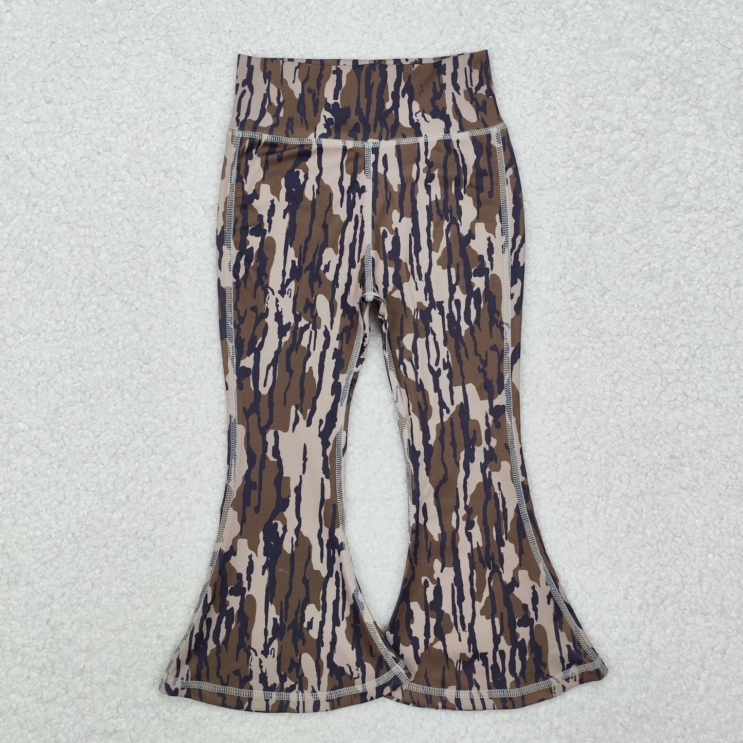 P0691 Bottomland camo baby girls yoga flare pants