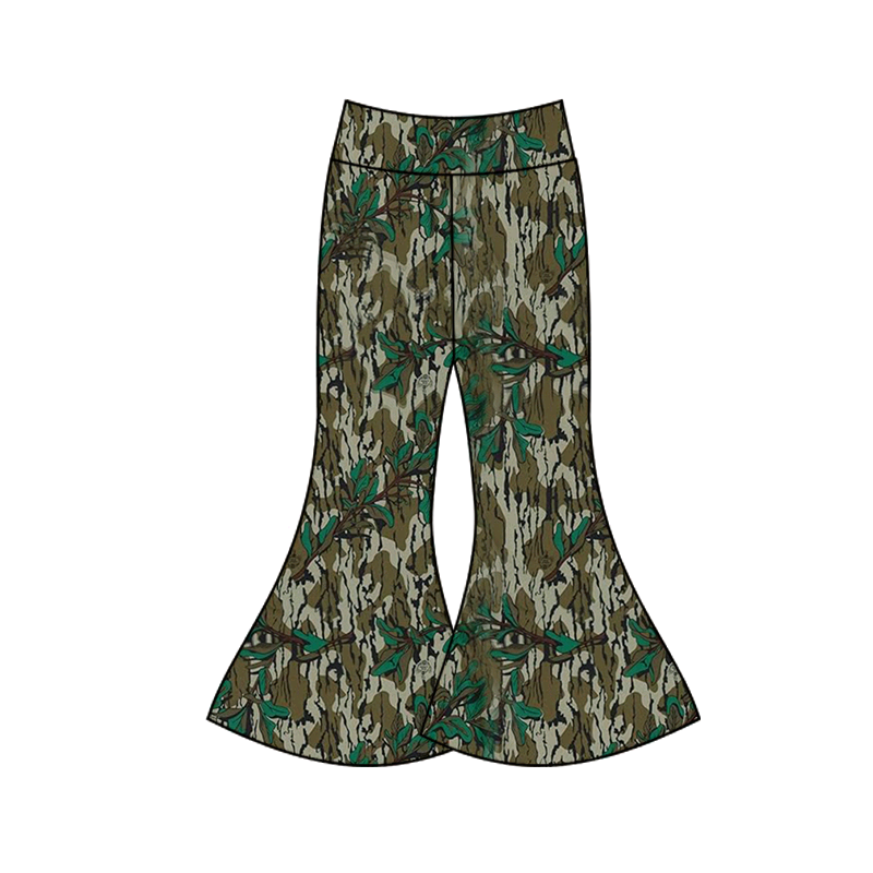 Adult Women Bottomland Camo Tree Bottom Bell Pants Preorder  P0719