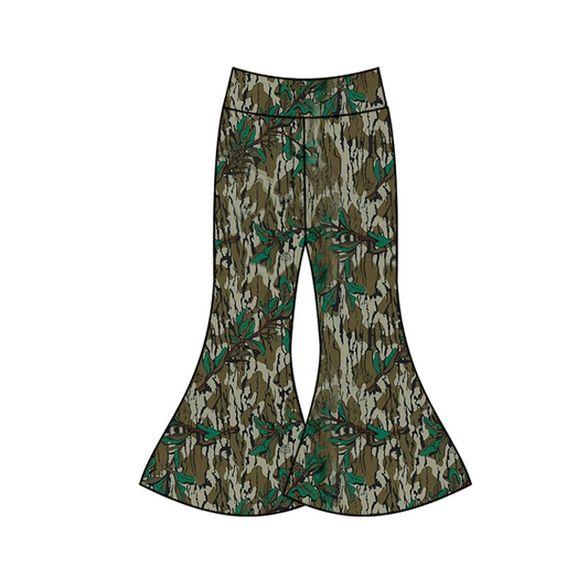 Adult Women Bottomland Camo Tree Bottom Bell Pants Preorder  P0719