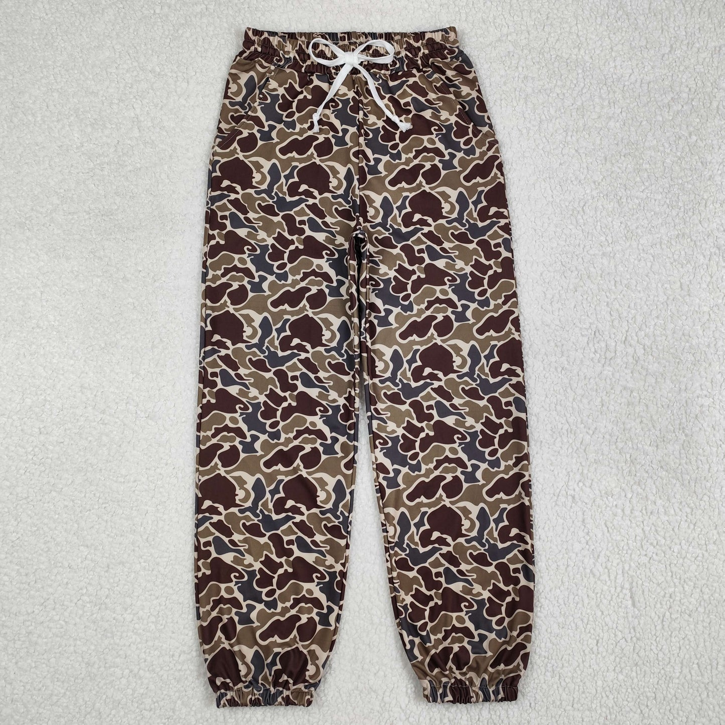 P0724Women's Dark Camouflage Pocket Pants Adult Camo Print Trousers with Pockets Military Style Casual Loose Fit