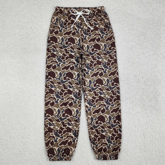 P0724Women's Dark Camouflage Pocket Pants Adult Camo Print Trousers with Pockets Military Style Casual Loose Fit