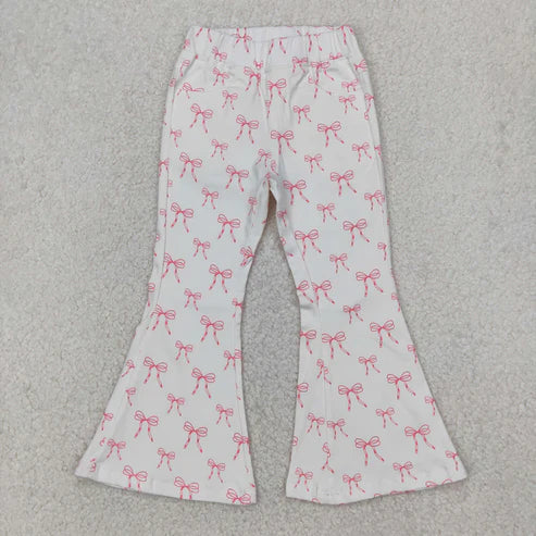 11.6 RTS Sibling Baby Girls Hearts Flowers Bell Bottom Denim Pants Jeans