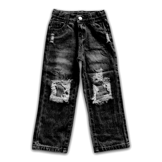 P0753 Pre orderBlack hole pockets kids boys jeans