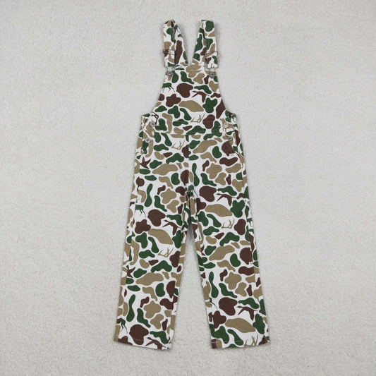 11.5 RTS NO MOQ （In stock）P0828 Baby Boys Deer Ducks Turkey Camo Hunting Denim Jumpsuits